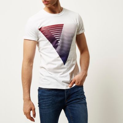 Purple triangle print t-shirt